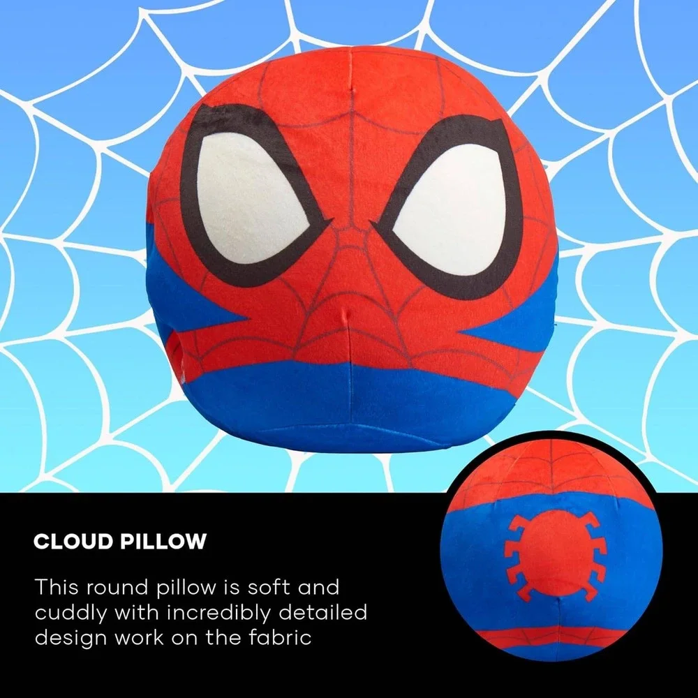 Marvel Spider-Man Round Plush Decorative Pillow Red Blue The Northwest Group 11